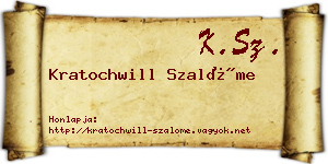 Kratochwill Szalóme névjegykártya